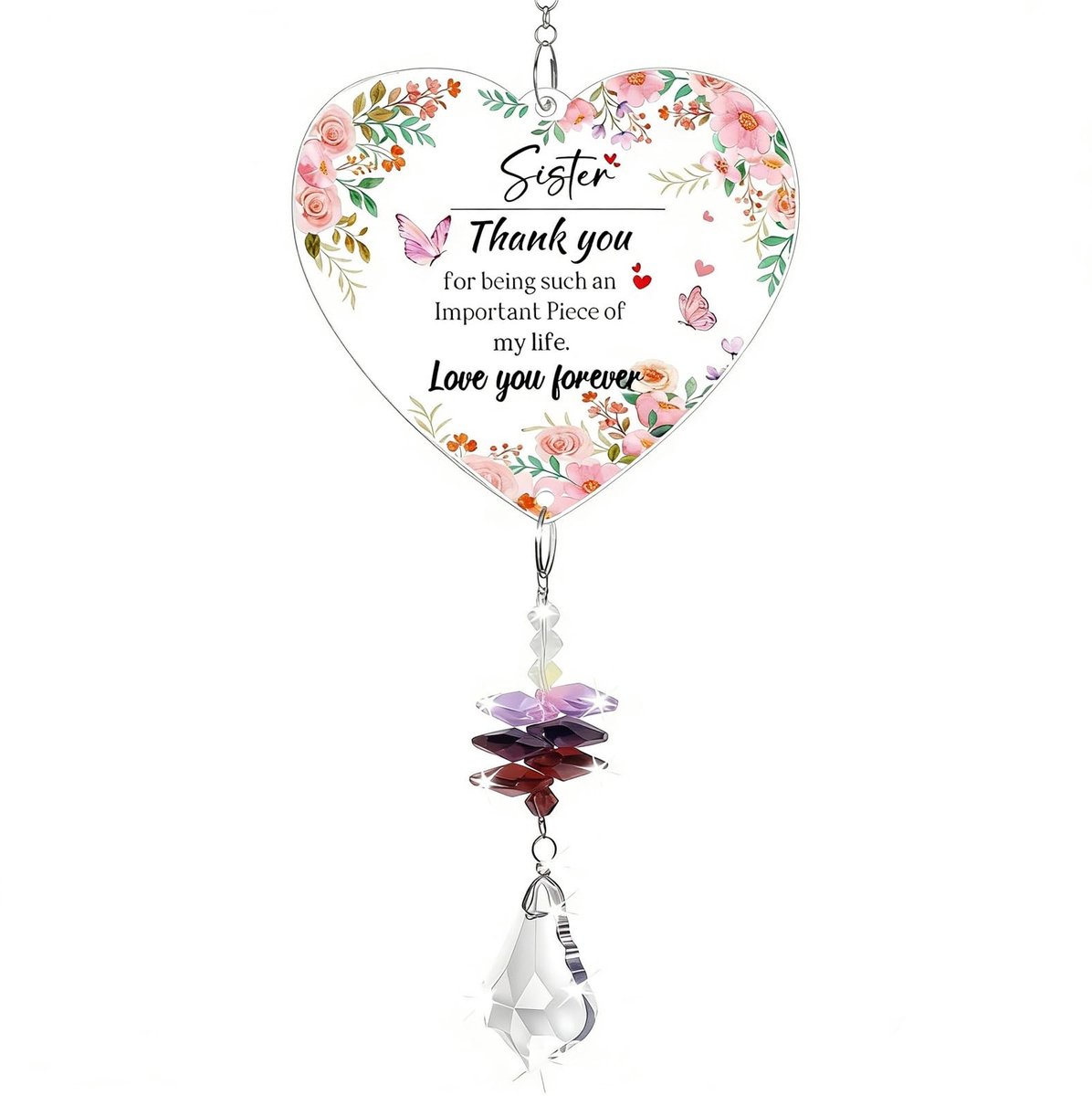 Dailygoods - Kristallen Suncatcher voor Zuster 16,5 x 8,7 cm