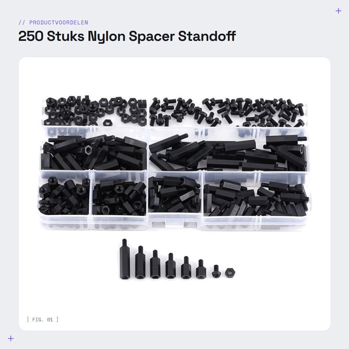 Dailygoods - 250 Stuks Nylon Spacer Standoff Kit voor PCB