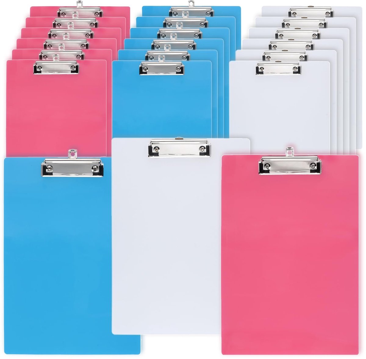 Dailygoods - Set van 21 Plastic Klemborden A4, Lichtgewicht en Transparant