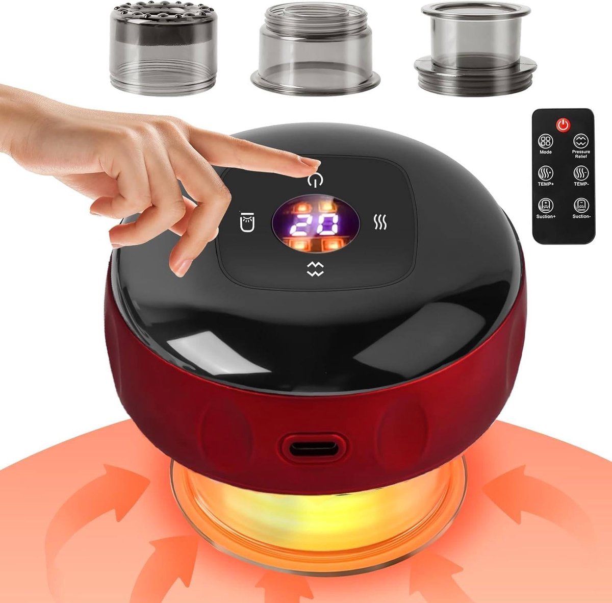 Elektrisch cuppingsapparaat - Vacuüm massageapparaat Guasha-apparaat - Spierpijn verlichten - Infrarood warmte 12 standen