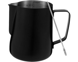 Melkopschuimer RVS - Opschuimkan Barista - Koffie Dranken Maken - Nauwkeurige Schenktuit - 600 ml - Zwart