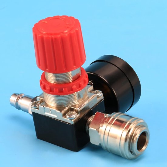 Drukregelaar Compressor - Reduceerventiel 3 Gaten - Luchtdruk Regelen - 3 Gaten Aansluiting - 12 Bar - null — afbeelding 3