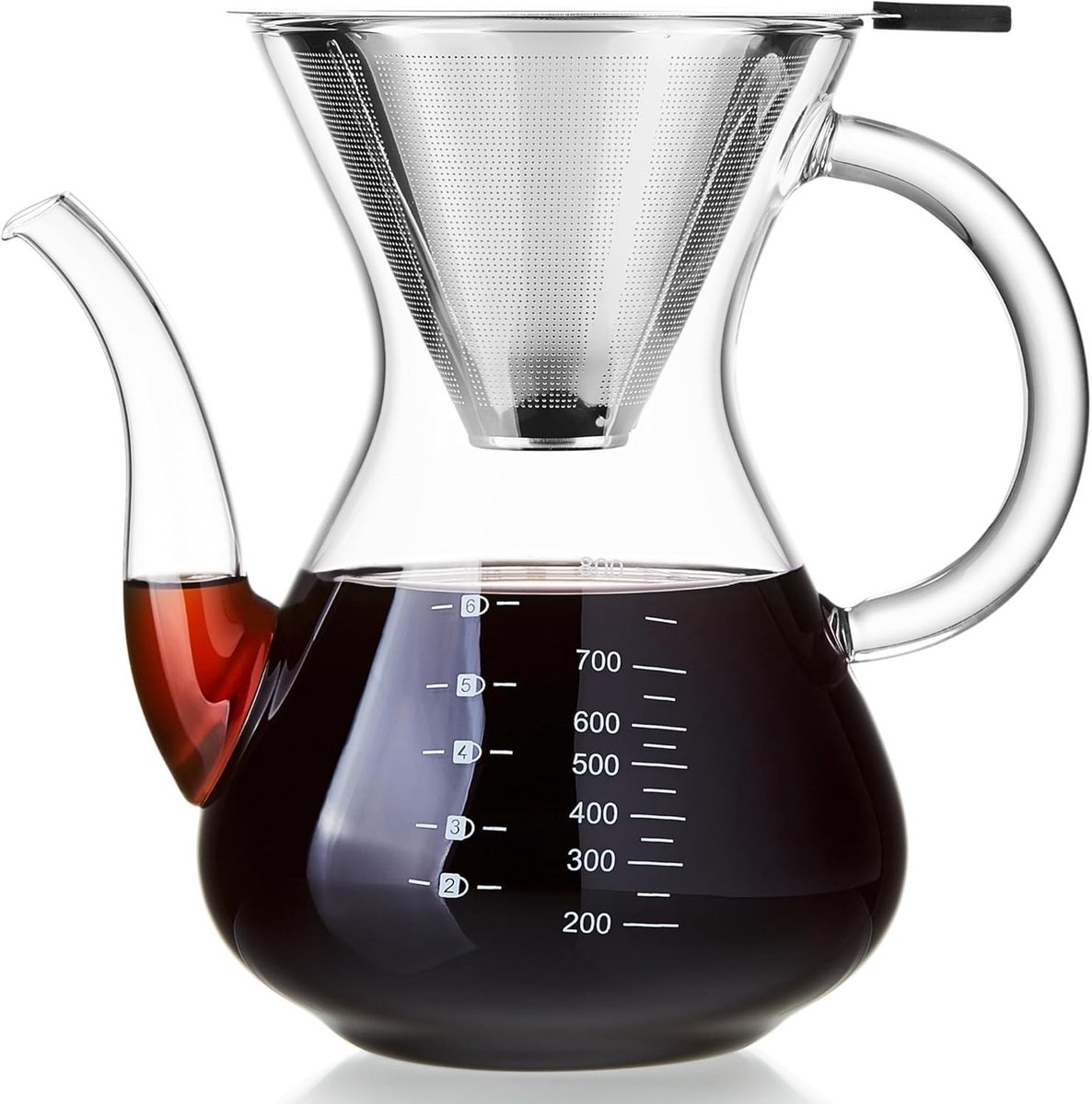 Glazen Koffiezetapparaat - Hittebestendig Borosilicaatglas - Roestvrijstalen Filter - Milieuvriendelijk - Voor Thuis en Kantoor