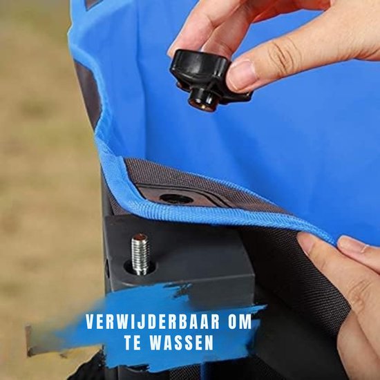 QORA® Strandkar - Bolderkar Opvouwbaar - Bolderwagen Voor Alle Terreinen - Boodschappenwagen Met Handige Opbergruimtes - Tuinkar Met Verstelbare Handgreep - Winkeltrolley 100 kg Opbergruimte - Zwart - 89cm x 48cm x 30cm van Qora — afbeelding 5