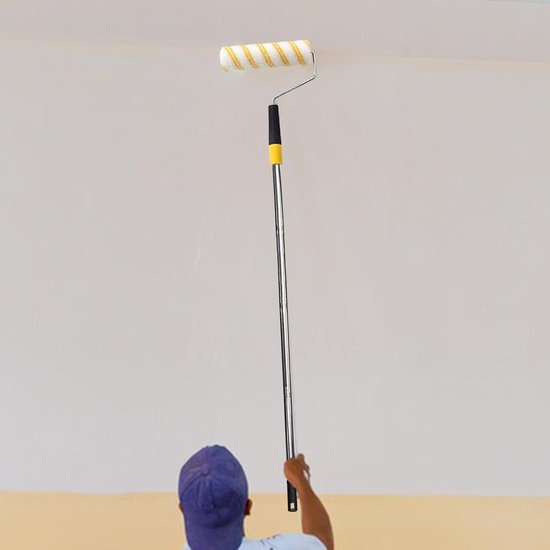 Schilderstok met rol - Verlengstang telescoop - Muren plafond verven - Antislip handgreep - 35 cm - Grijs — afbeelding 2