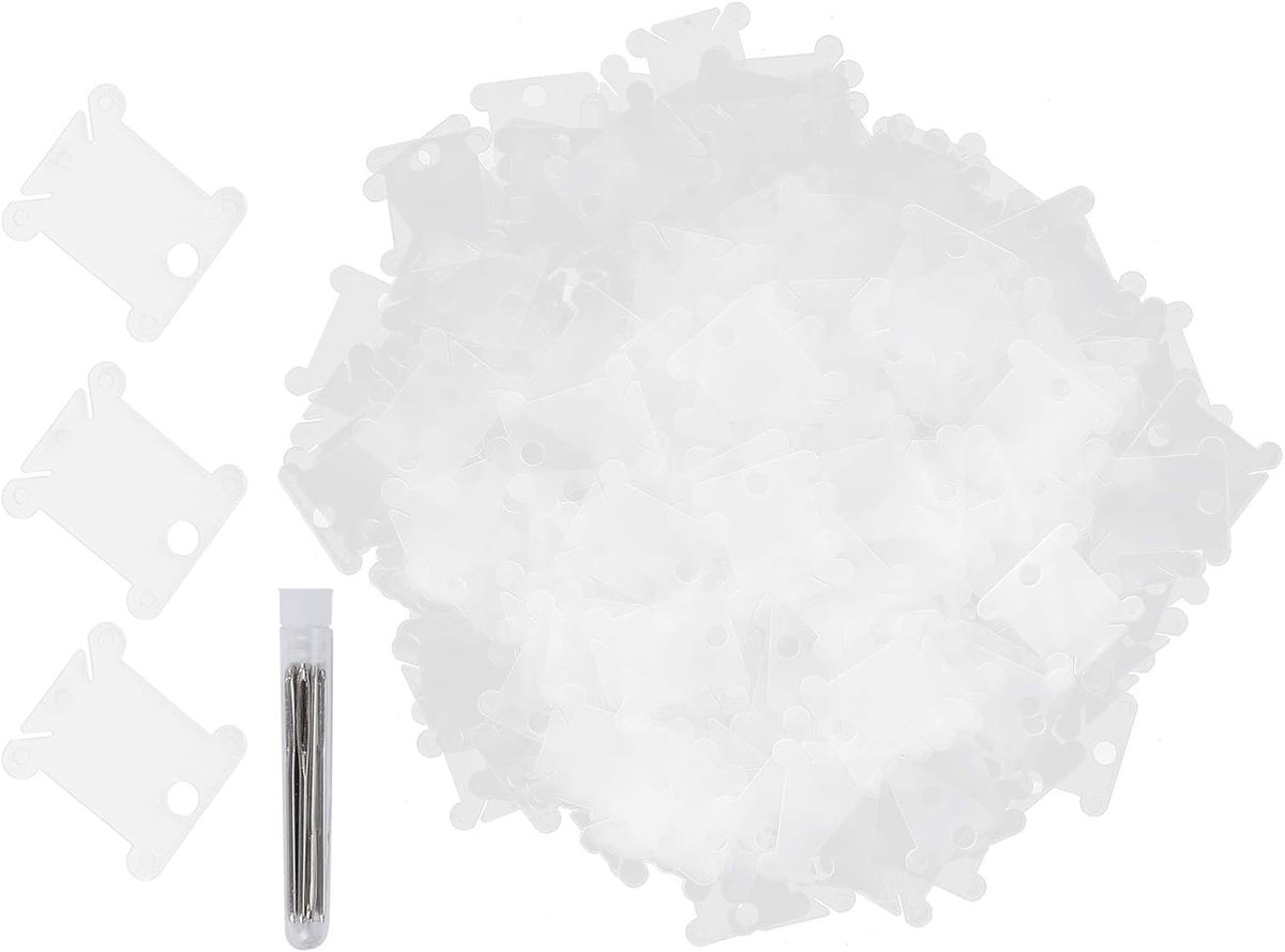 Flossspoelen Set - Borduurgaren Organizer - Ambachtelijk Knutselen - Met Draadclips - 300 Stuks - Transparant Mat