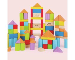 Hape Houten Bouwblokken 101 Delig - Klassieke Beukenhouten Blokken voor Peuters vanaf 12 Maanden