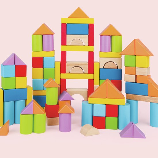Hape HAP-E8247 bouwstenen om torens te stapelen