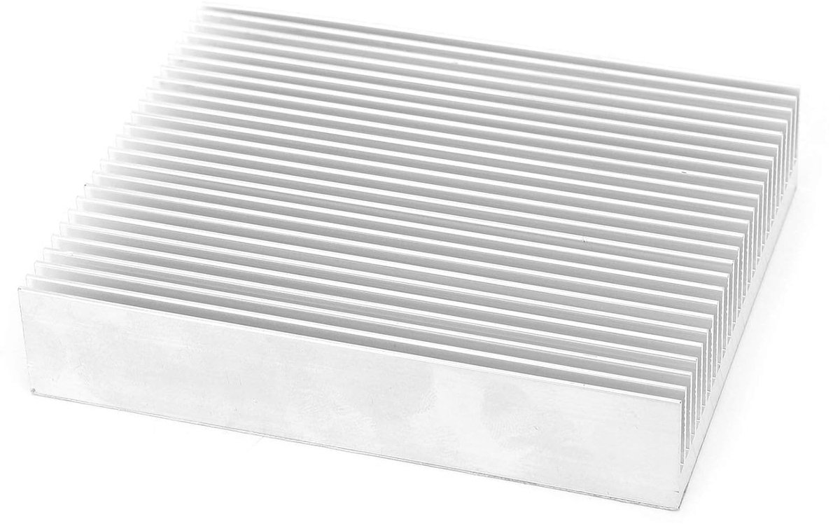 Aluminium Koellichaam - Warmteplaat Module - Elektronica Koelen - Sleufvin Ontwerp - 80 x 20 x 100 mm - Aluminiumkleurig