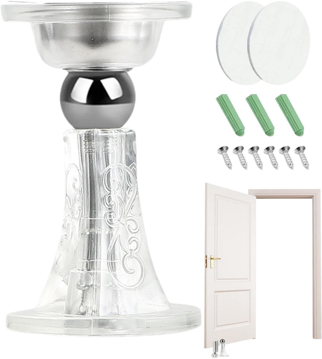 Magnetische Deurstopper - Deurhouder Magnetisch - Deur Open Houden - Zonder Boren - 9 x 5.3 cm - Transparant