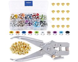 OUYLAF Oogjestang - zeilringtang - 10 Colors - popnagels - popnageltang met popnagels - 300pcs - klinknagels - popnagels - Voor Leer,Stoffen,Riemen,Kleding