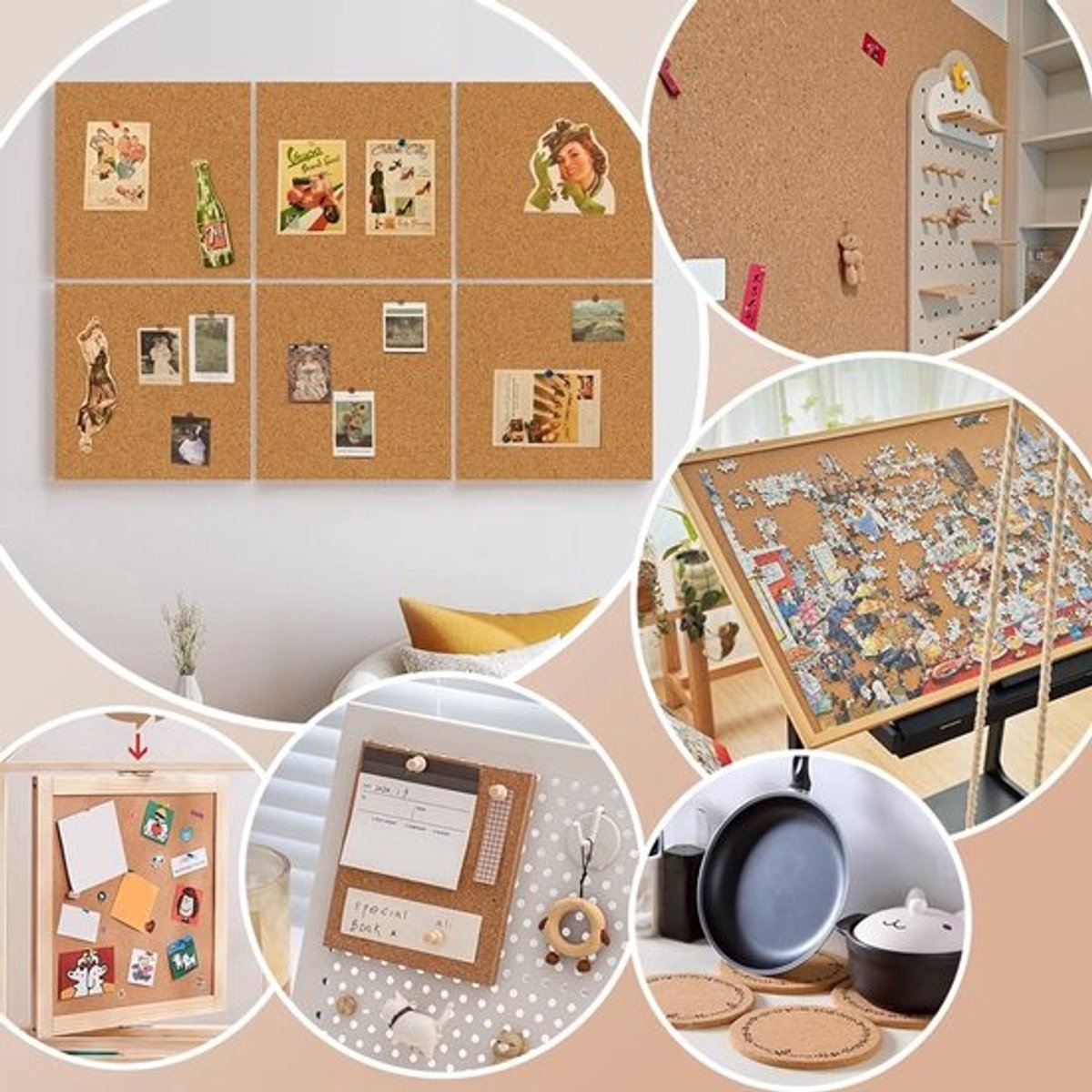 Zelfklevend kurkbord 3 mm - muurprikbord dailygoods