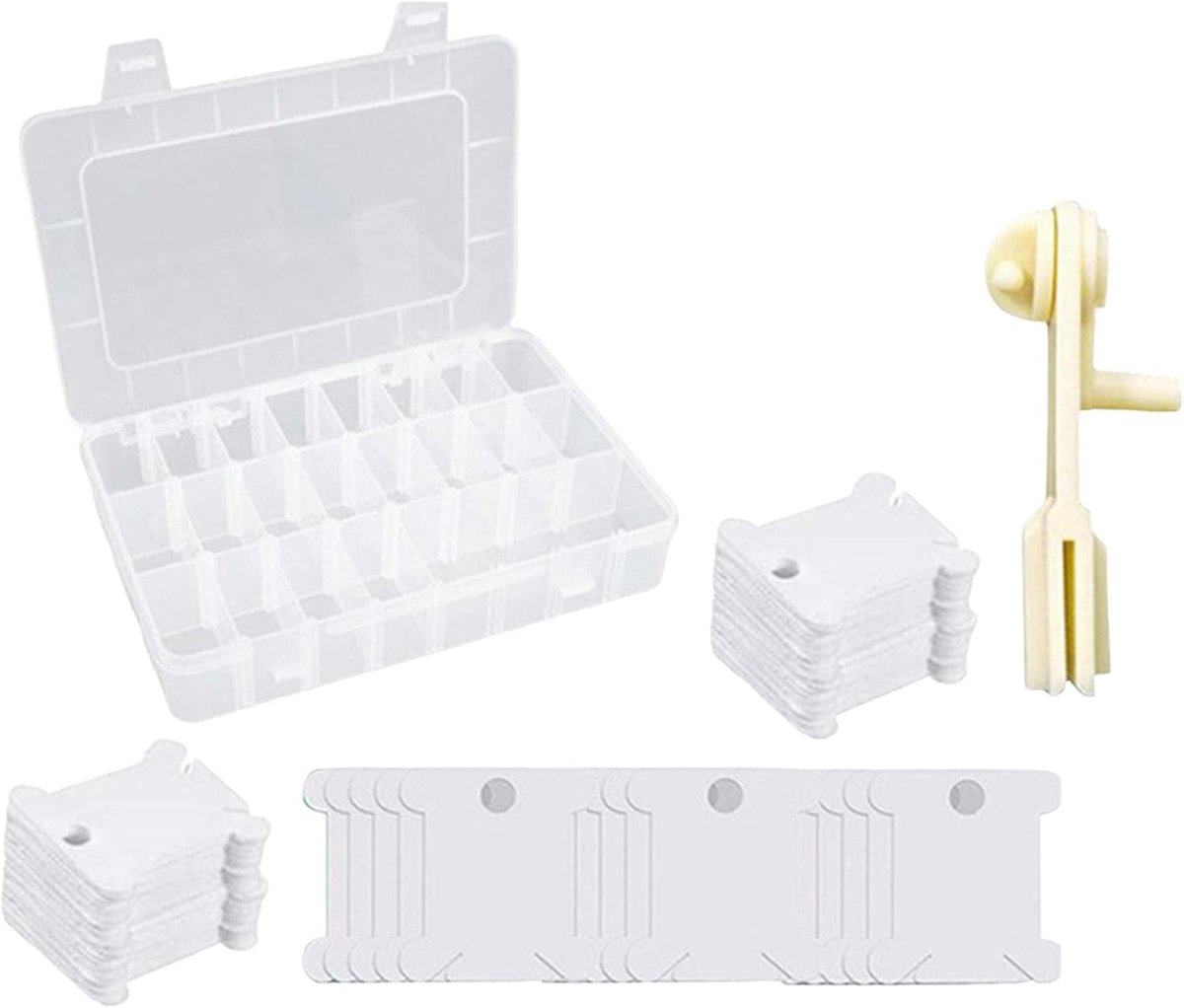 Floss spoelen - Draad kaarten - Borduurnaaien opslag - 24 roosters organizer - 100 stuks - Naturel