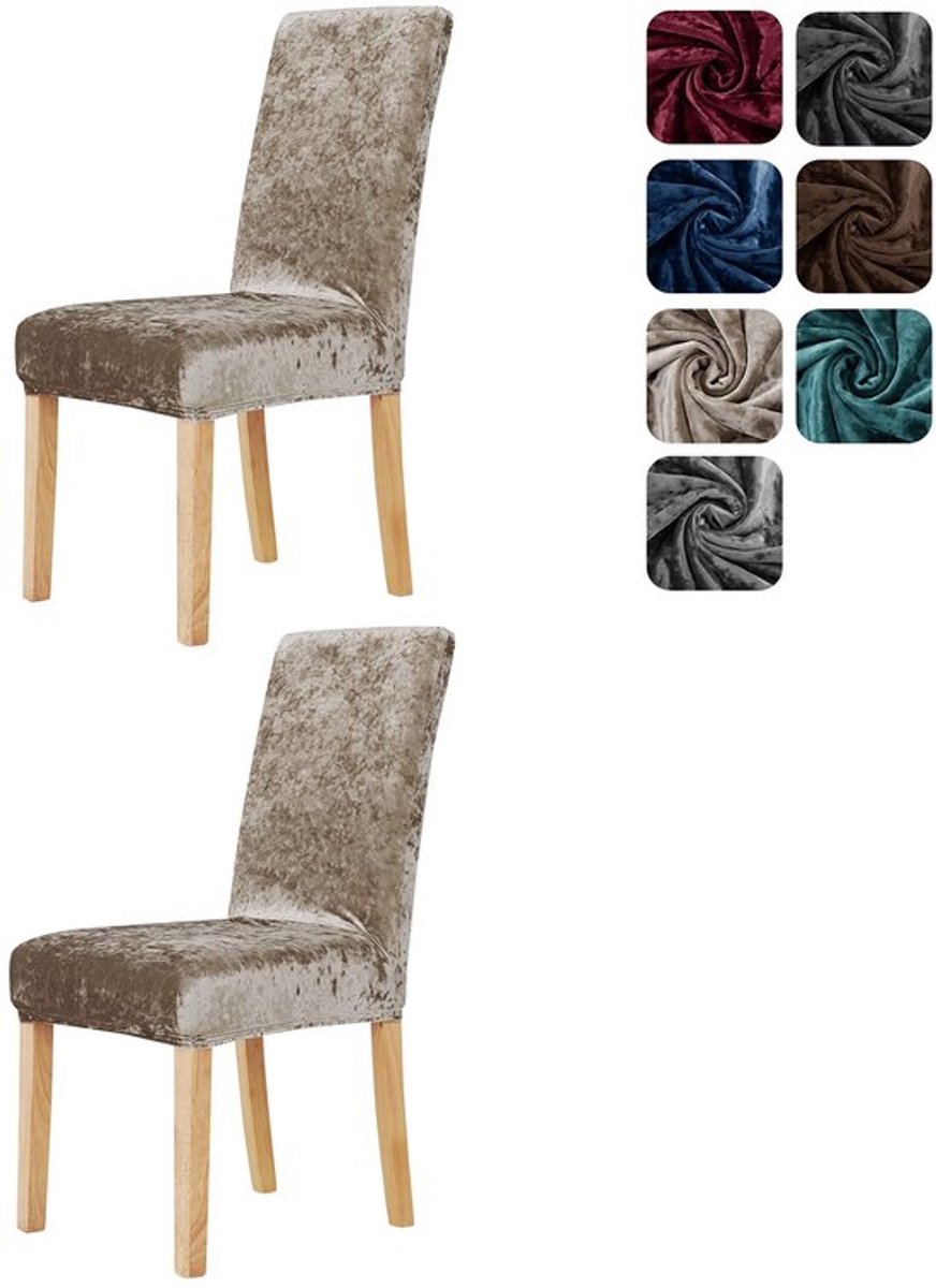 Bescherming stoelhoezen met velours finitieel khaki van Shopcentral