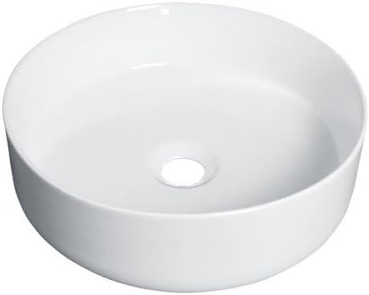 Witte Keramische Wastafel - Apothekerskast Wastafel - Badkamer Opfrissen - Hoogwaardig Keramiek - 36x36x12cm - Wit