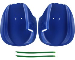 Zwem Hand Paddles - Water Aerobics - Zwemoefeningen Verbeteren - Lichtgewicht PVC - 16x13.5cm - Donkerblauw