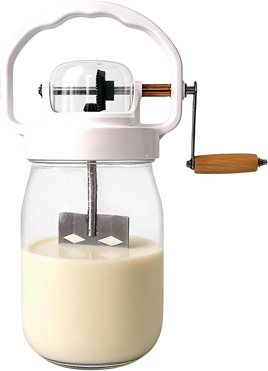 Handmixer Kom Eiermixer Keuken Zelf Boter Maken Handmatige Bediening 1500 ml Meerkleurig