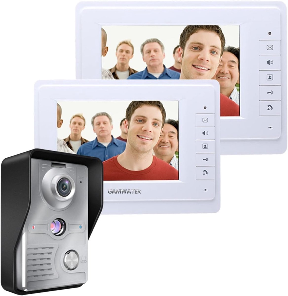 Video Deurtelefoon Systeem - Deurbel Monitor - Veilige Toegang - Aluminium Legering - 7 inch Scherm - Metallic
