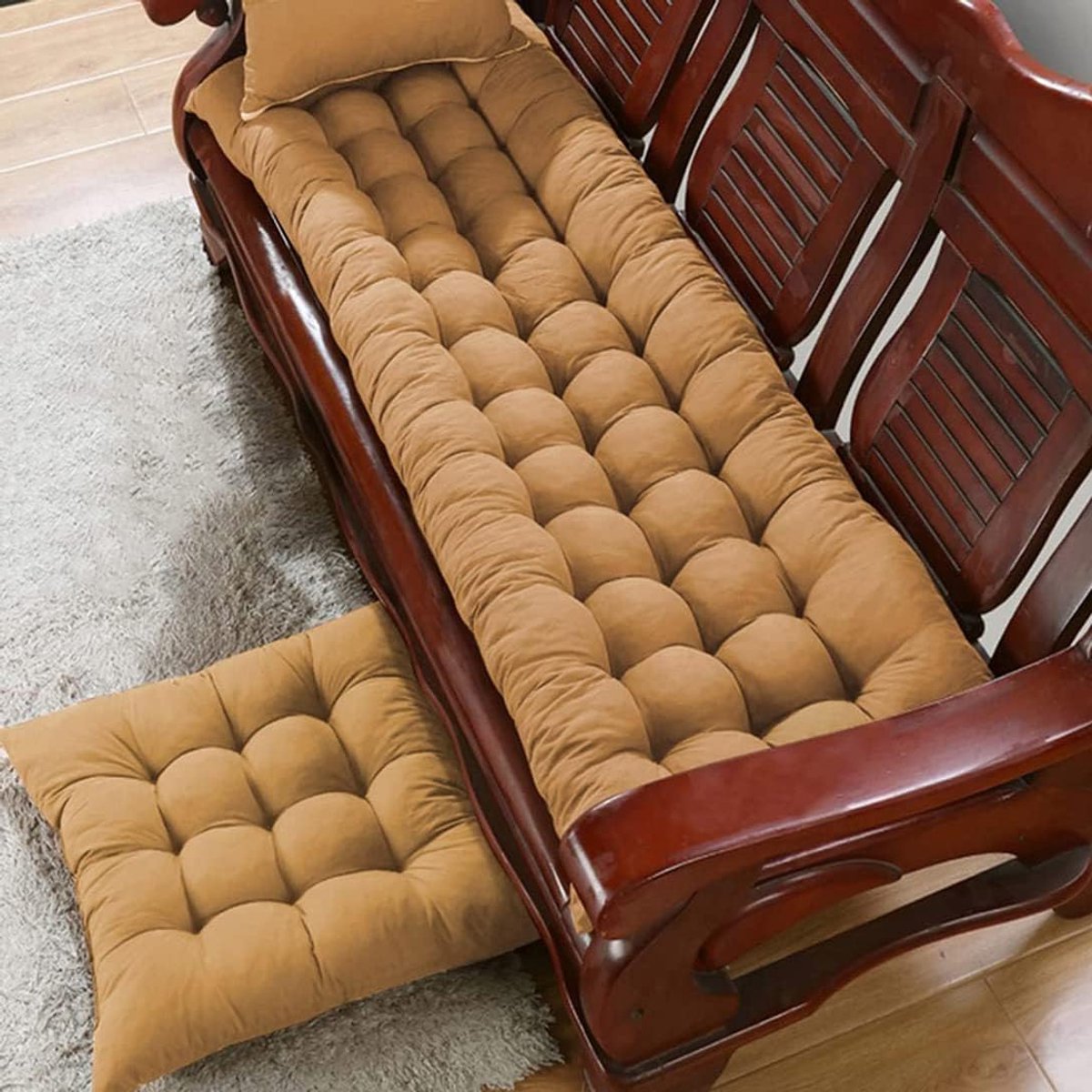 Bankkussen Dik - Zitkussen Tuinbank - Comfortabel Zitten - Extra Dikke Vulling - 100 x 50 cm - Beige