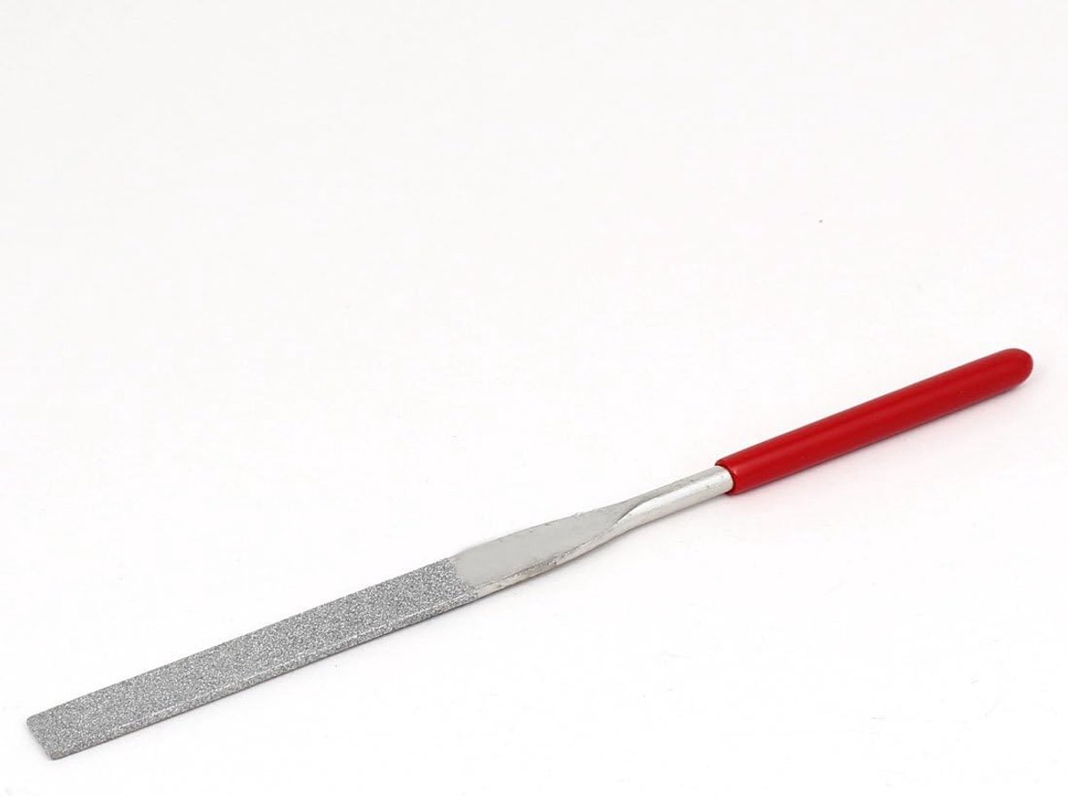 Metaalvijl - Handgereedschap Vijl - Metaal Bewerken - Dubbele Snede - 180mm Lengte - Rood Zilver