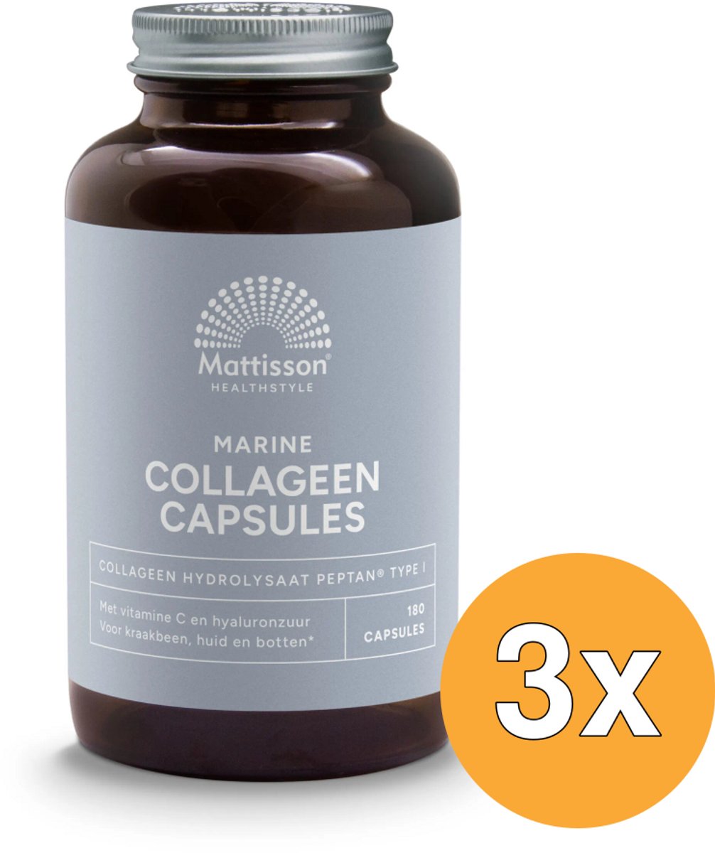 3x Mattisson Marine Collageen Peptan Type I (180 vega capsules)