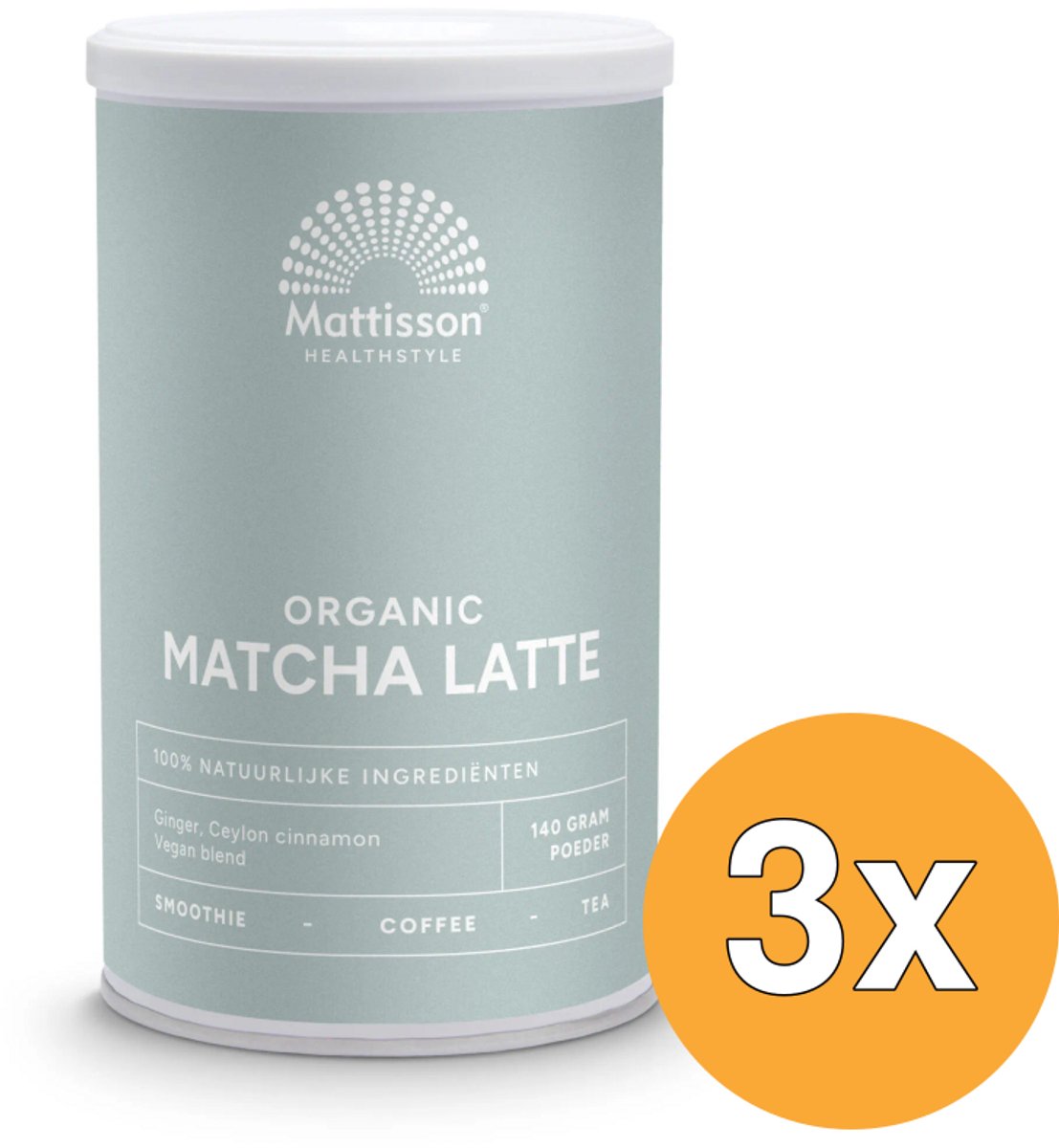 3x Mattisson Latte Matcha Gember - Ceylon Kaneel Bio (140 gr)