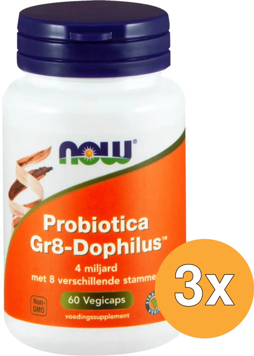 3x Now Bioticagr8-Dophilus Vh Probiotica (60 vega capsules)