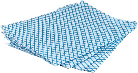 Gant de toilette jetable, lot de 100 pièces bleu / blanc
