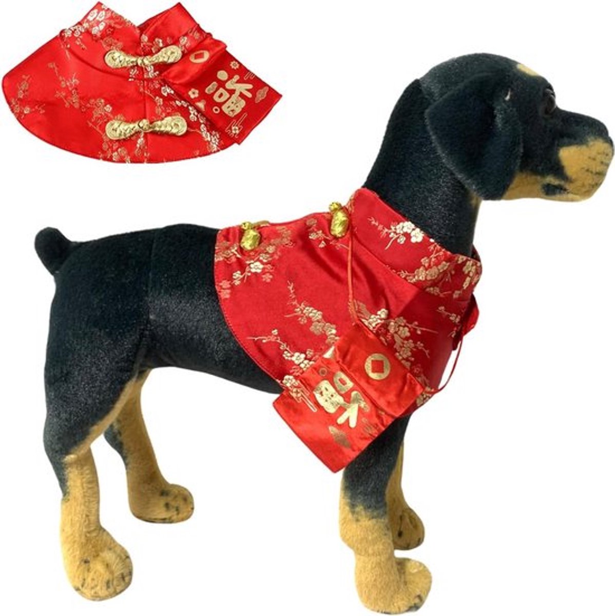 Allecto Plus - Rode - Chinees Nieuwjaar Kostuum voor Honden