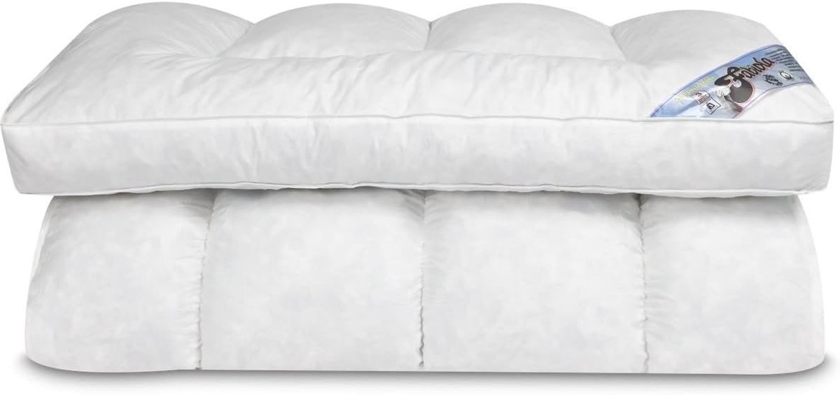 Luxe Matrasoplegger 140x200 cm - Veren en Traagschuim Vulling - 10 cm Dik - Voor Boxspring en Tweepersoonsbed