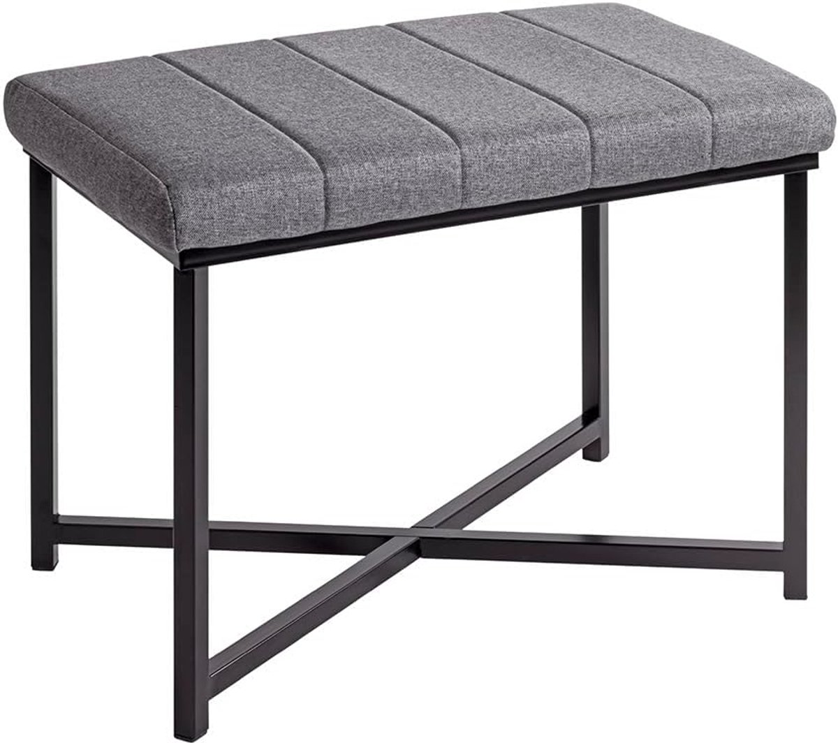 Moderne Bank - Zitmeubel - Woonkamer Decoratie - Stalen Frame - B 59 x D 39 cm - Grijs Zwart