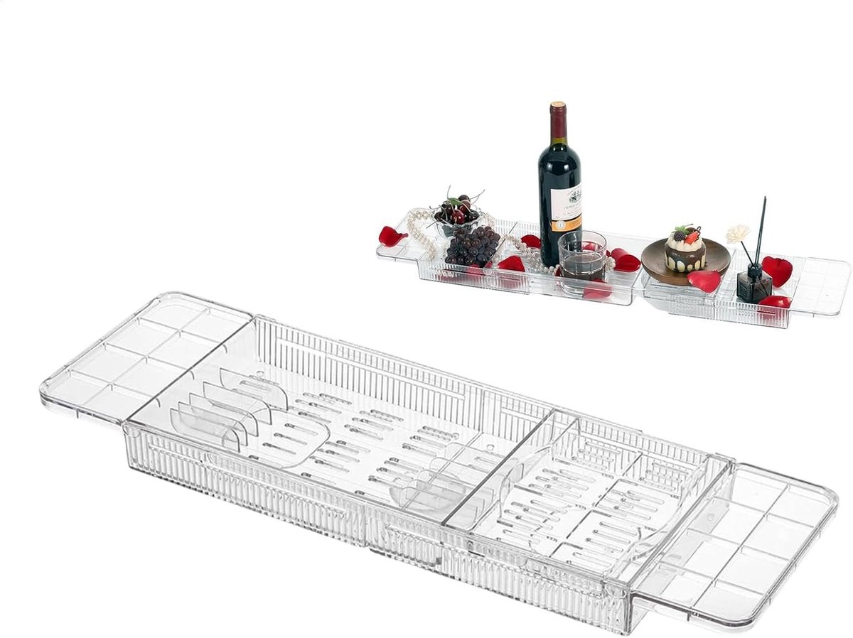 Badtafel Badkuip - Badkuip Organizer - Ontspannen in Bad - Anti-kantel Stabiliteit - 10.6D x 26.3B x 10.6H cm - Meerkleurig
