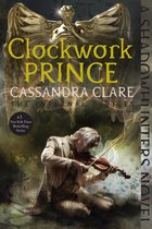 Boekomslag 'Clockwork Prince' van Cassandra Clare met een man die viool speelt.