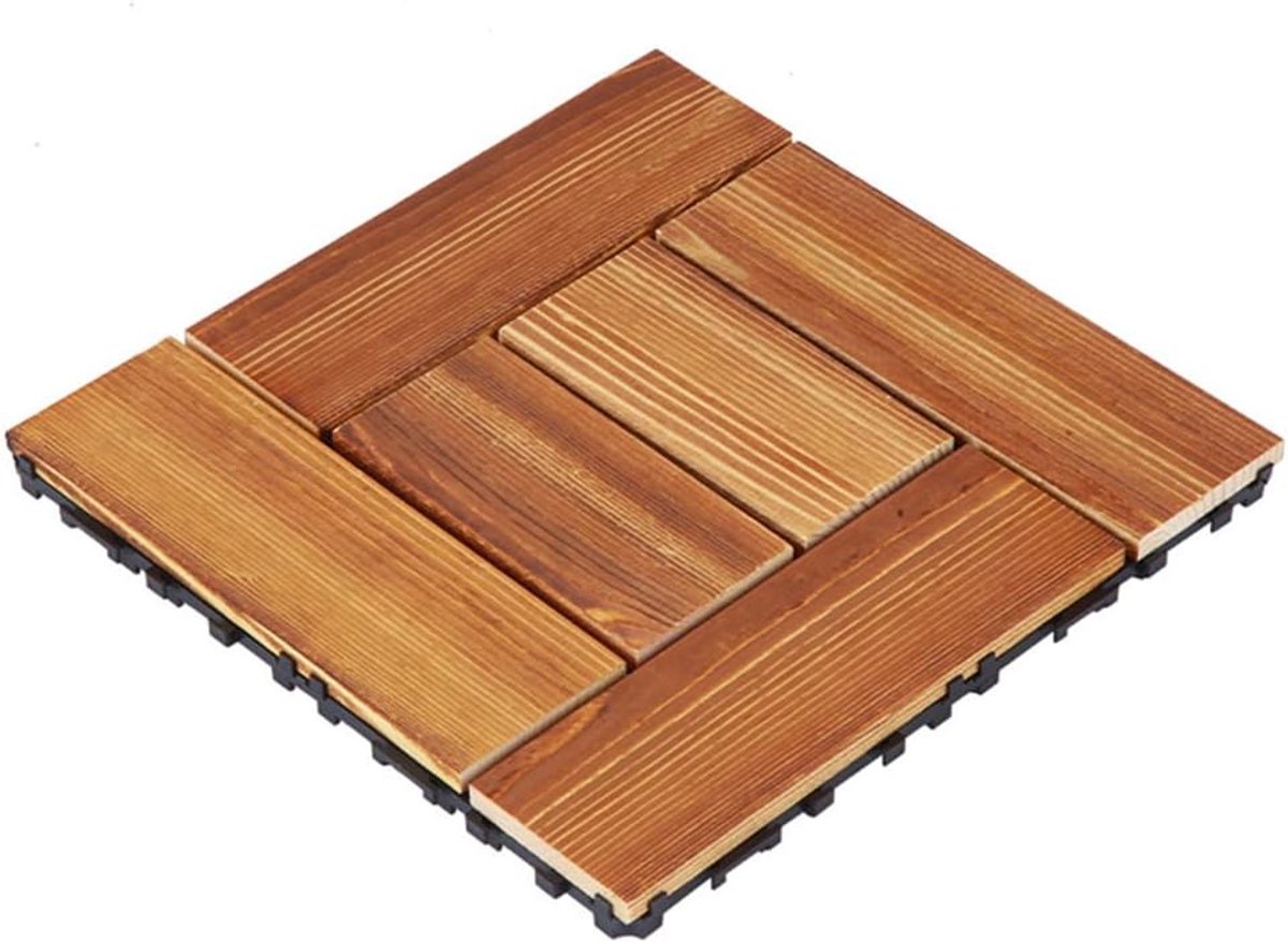 Houten Dekplanken - Buitenvloer Tegels - Tuin Aankleden - In elkaar grijpend ontwerp - 30x30x2.2cm - C