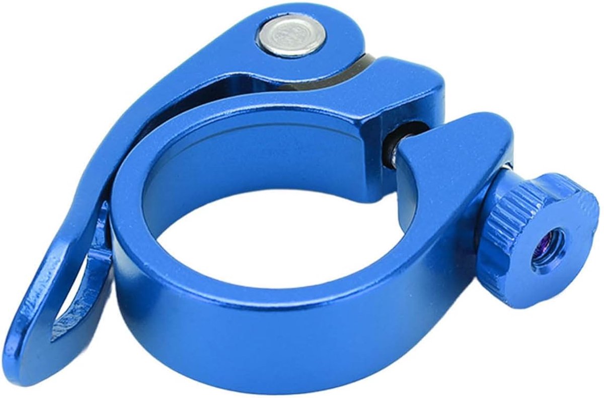 Zadelpen Klem - Fietsonderdeel - Zadel Verstellen - Snelsluiting Ontwerp - 31.8mm - Blauw