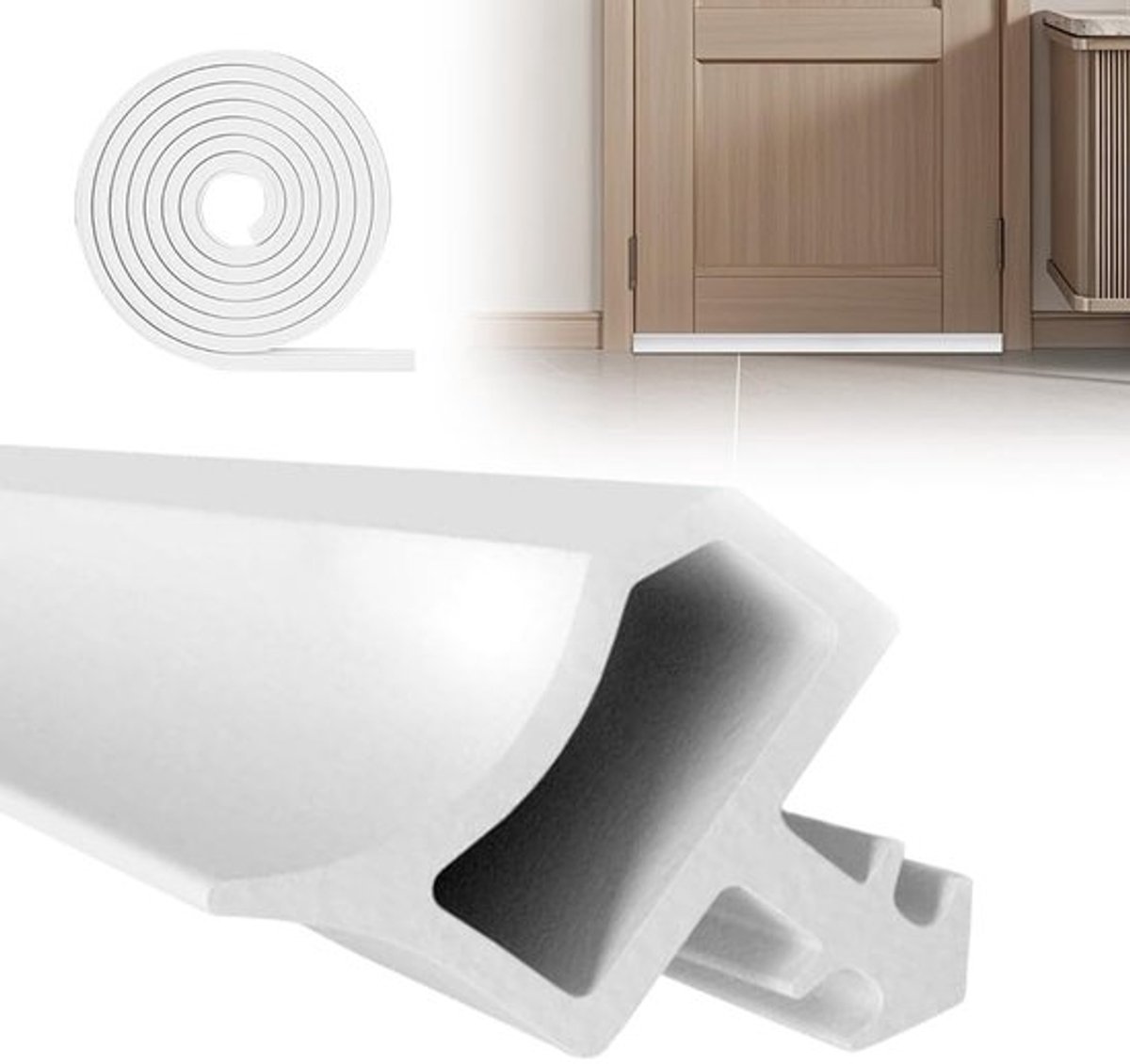 MTTProducts - Deurafdichting - Geluidsisolatie - Zelfklevend - Wit - Draagkrachtige