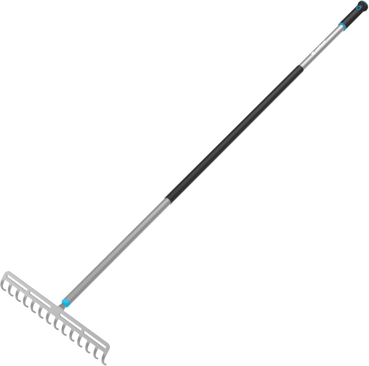 Universele hark - Tuinhark metaal - Tuin egaliseren - Geharde stalen tanden - 37 cm breed - Zwart blauw