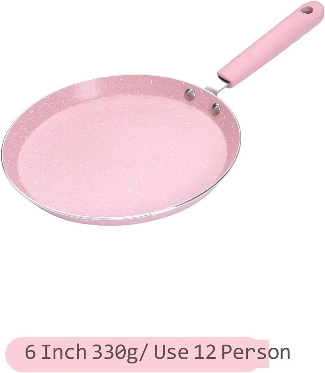Koekenpan - Koekjes pan eieren - Ontbijt maken - Antiaanbaklaag - 20 cm - Roze