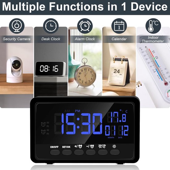 Spionage Camera Wekker - Mini Verborgen Camera - Huisbewaking - Dual Band WiFi - 1080P HD - Zwart — afbeelding 3