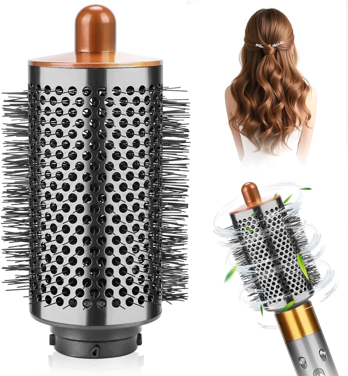 Volume Borstel Opzetstuk - Föhn Borstel - Haar Stylen - Groter Ontwerp - 14 cm Lengte - Zwart