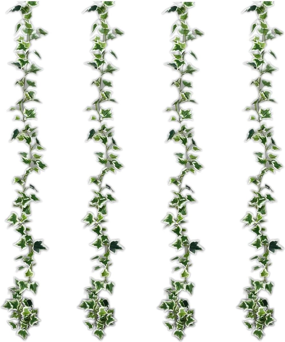 Mica Decorations Kunstplanten Hedera Slinger - 4x - 179 x 11 cm - groen/wit - kunststof - decoratie - bladgroen