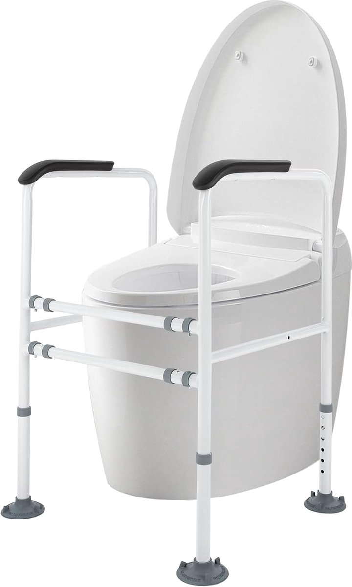Toilet Hulp - Sta Hulp - Veilig Zitten - Verstelbare Hoogte Breedte - Tot 113 kg - Wit