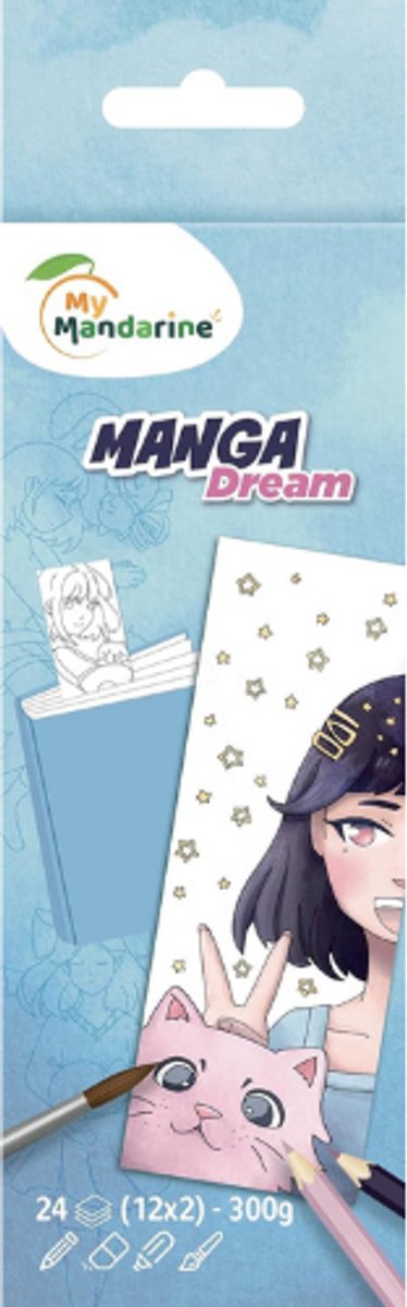 Manga Dream Kleurblok Boekenleggers | 300 g | 15 vellen