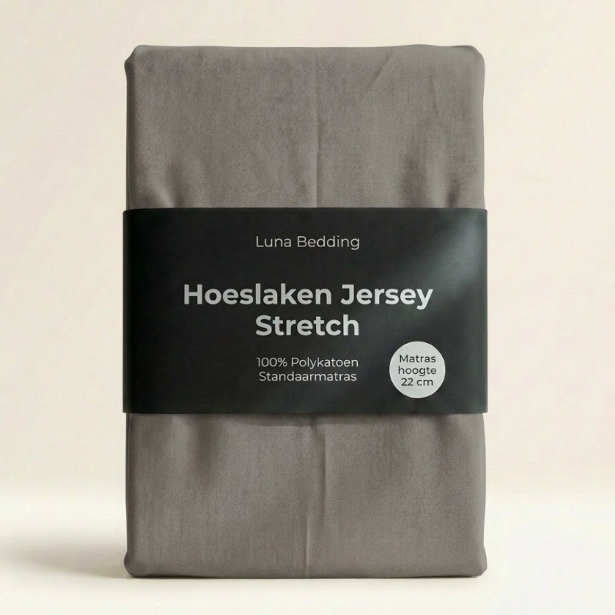 Dekbed-Discounter - Luna Bedding Hoeslaken 140 x 200 cm - Jersey - Geschikt voor matrassen tot 22 cm hoog - Wasbaar op 40 graden - Strijkvrij - Grijs