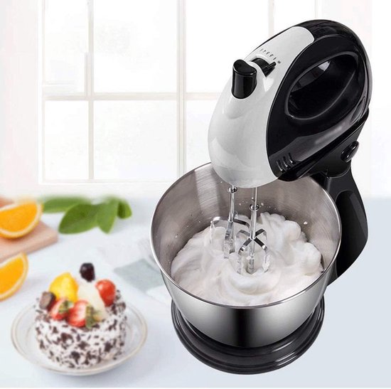 Elektrische Mixer - Keukenmixer Deegmixer - Bakken en Koken - Kantelbare Kop - 3L Kom - Zwart — afbeelding 2