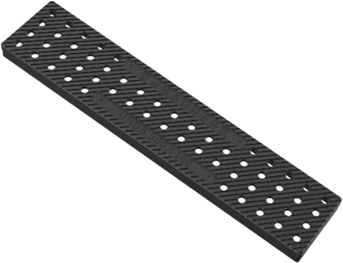 Afvoerrooster Rechthoekig - Drainage Deksel - Water Afvoeren - Duurzaam Polymateriaal - 50 x 10 x 2 cm - Zwart
