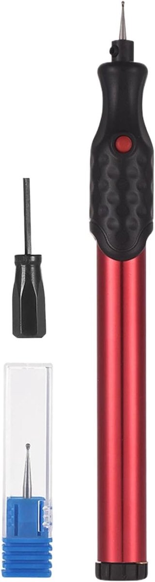 Elektrische Graveerstift - Metaal Hout Glas - Objecten Personaliseren - 21000 Tpm Motor - Lichtgewicht Ontwerp - Rood
