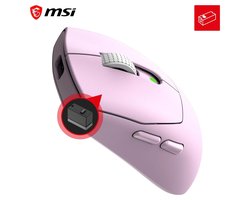 MSI FORGE GM340 WIRELESS VIOLET – Gamingmuis – Draadloos RF - Bluetooth – Optisch – 12.000 DPI