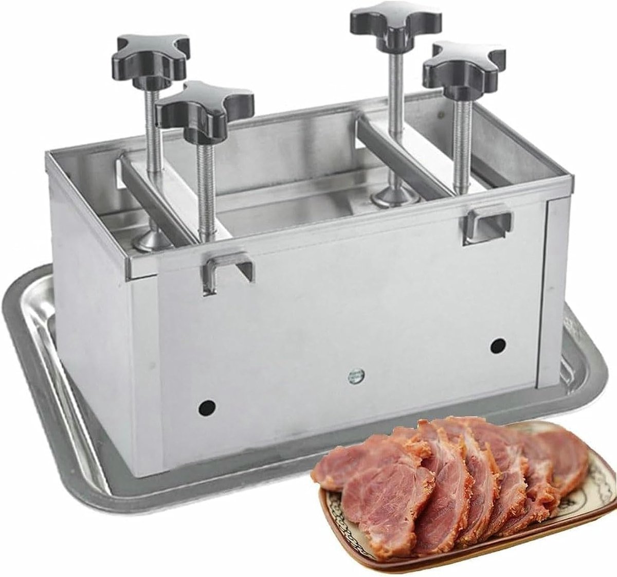 Pattymaker Burger - Vleespers Vorm - Burgers Maken - Dubbele Schroef Ontwerp - 3kg Capaciteit - Zilverkleurig