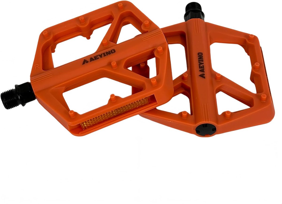 MTB Pedalen - Fietspedalen Nylon - Fietsen Onderdelen - Antislip Oppervlak - 9/16 Inch - Oranje